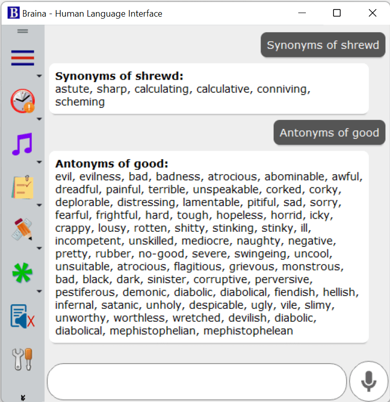 thesaurus (antonyms and synonyms)