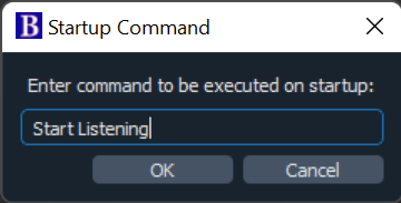 start listening startup command