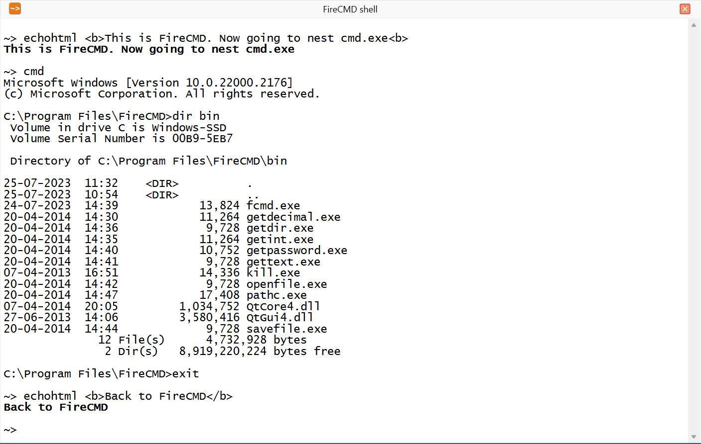 Nesting cmd.exe - FireCMD