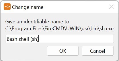 Manage Shells/Programs - Enter program's name - FireCMD