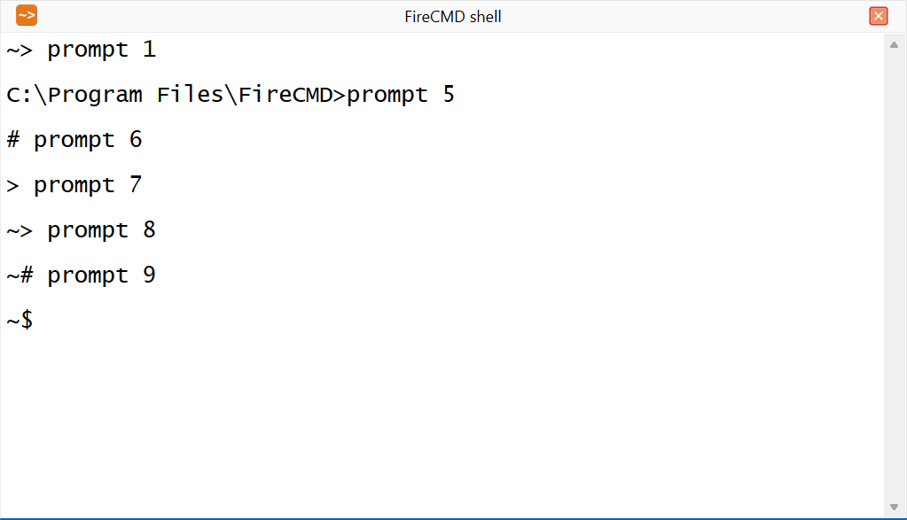 Changing Prompt Style - FireCMD