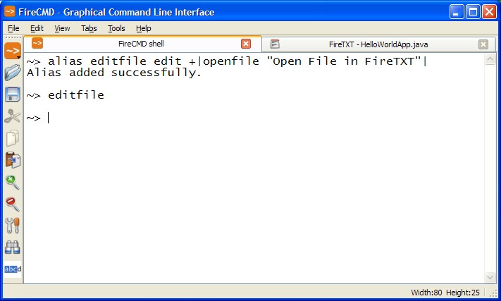 Creating Alias editfile - FireCMD